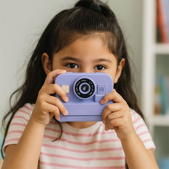 Appareil photo enfant avec carte fillette violet