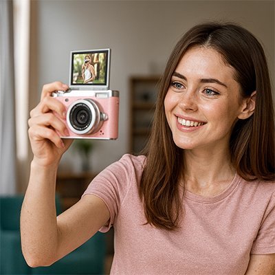 Appareil photo enfant compact dame long cheveux