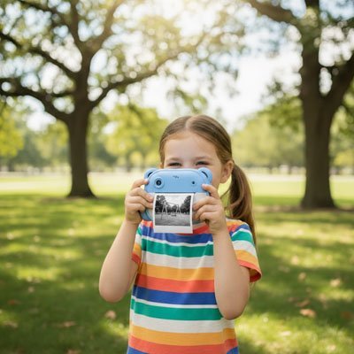 Appareil photo enfant instantané couleur bleue