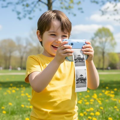 Appareil photo enfant instantané-garçon chandail jaune