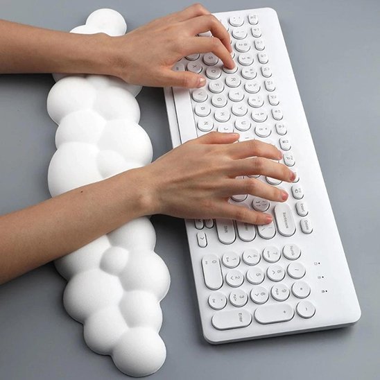 Repose poignet nuage clavier blanc