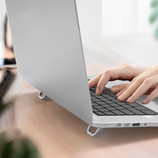 Support ordinateur portable aluminium vue côté gauche