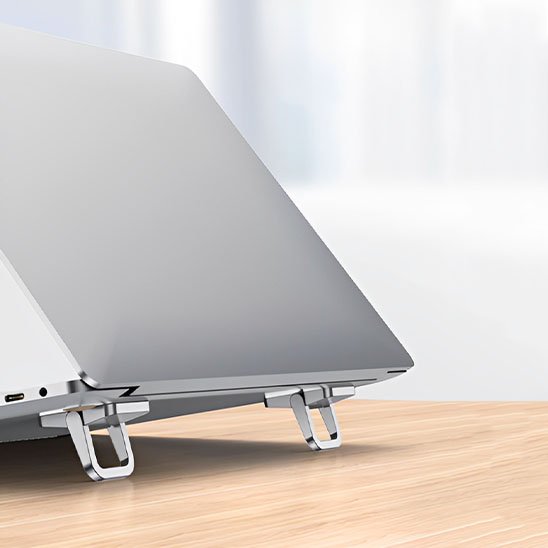 Support ordinateur portable aluminium vue face