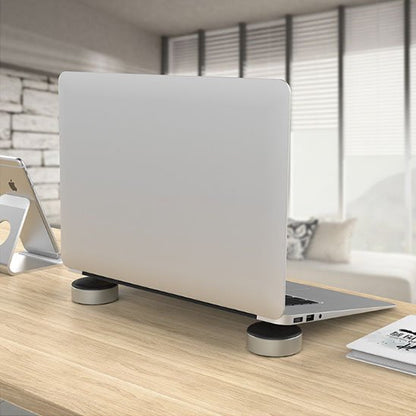 Support ordinateur portable rond vue dos