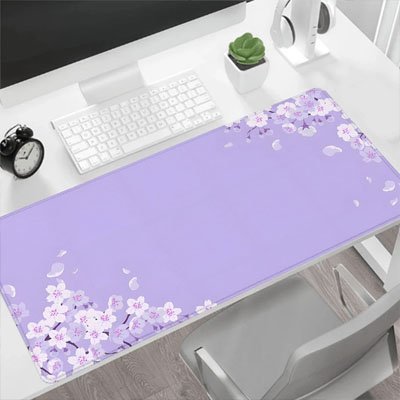 Tapis de souris rectangle fleuri côté violet