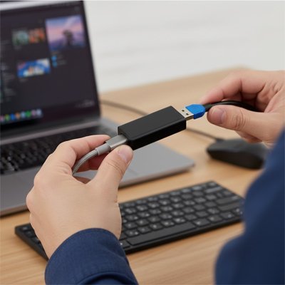 Adaptateur US- C Polyvalent Type C femelle vers USB A femelle double bronchement avec image clavier