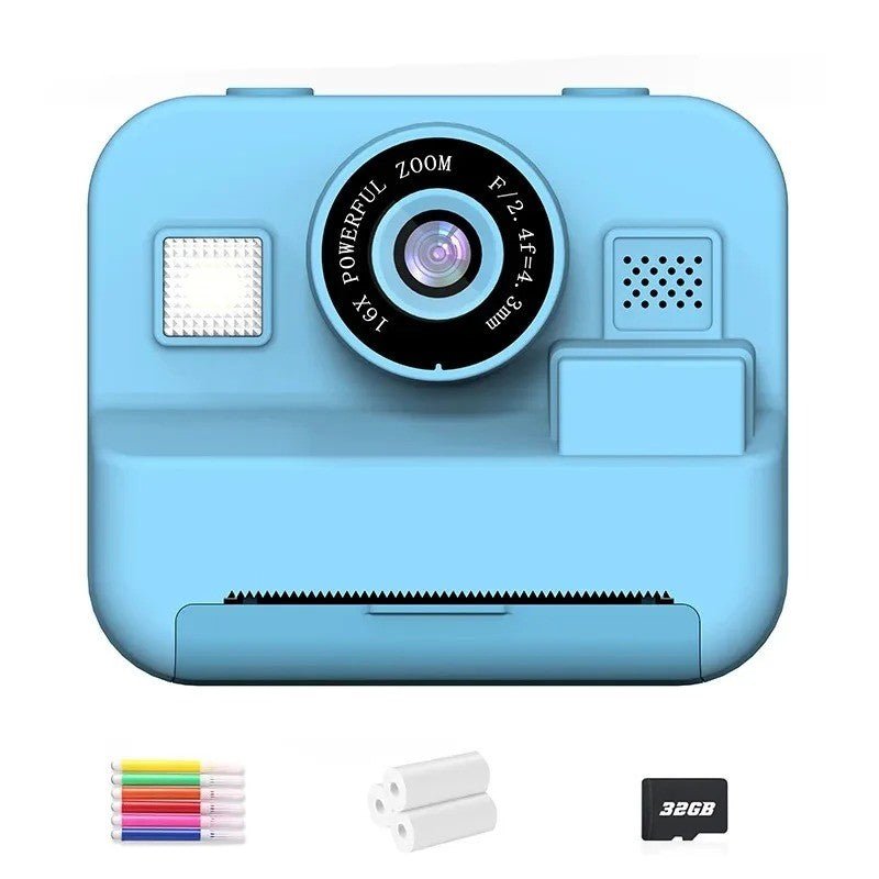 Appareil photo enfant Éducatif Robuste modèle bleu avec accessoires 32gb